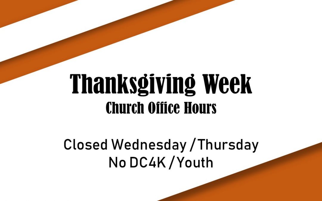 Church Offices Closed for Thanksgiving
